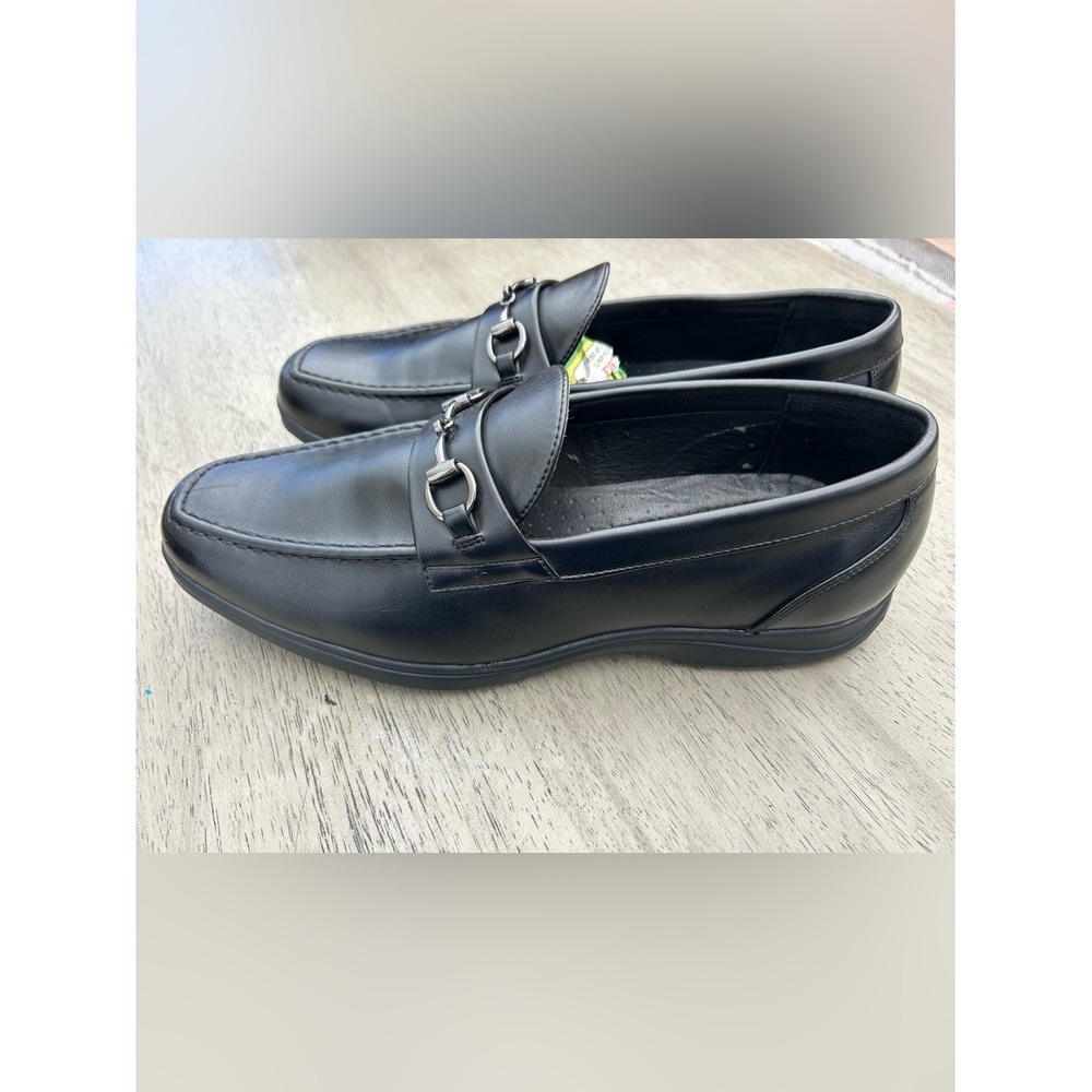 Van Heusen Men Black Bit Loafers Dress Shoes Memory Foam Comfort Formal